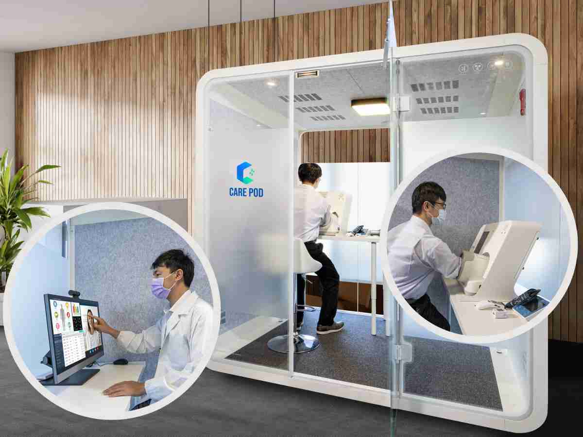 达擎于医疗科技展中展出＂远距诊疗舱＂，，，，以因应医疗数字化及社会高龄化趋势下、、、复诊及慢性病患等族群对于远距看诊需求逐渐升高所推出的创新整合方案。。。多功能合一、、、、高隐私性的远距诊疗舱可根据病患端与医师端的不同需求，，，提供弹性化及客制化功能，，节省医生和病患的精力及时间